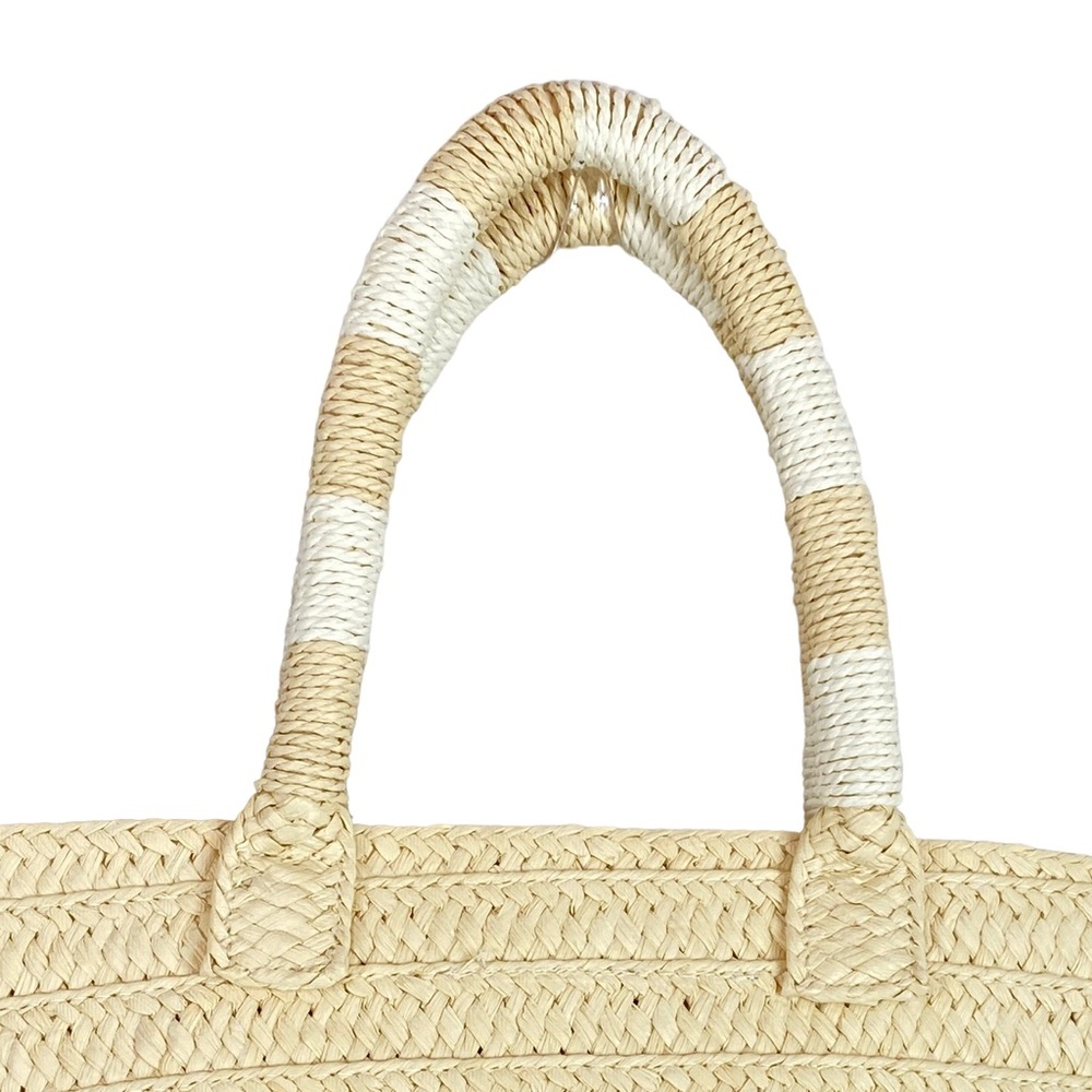 New Tropical Vacation Straw Tote/Handbag 15 x 10 x 5 - Picture 5 of 8